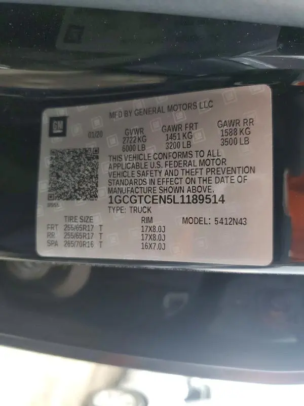2020 CHEVROLET COLORADO LT  