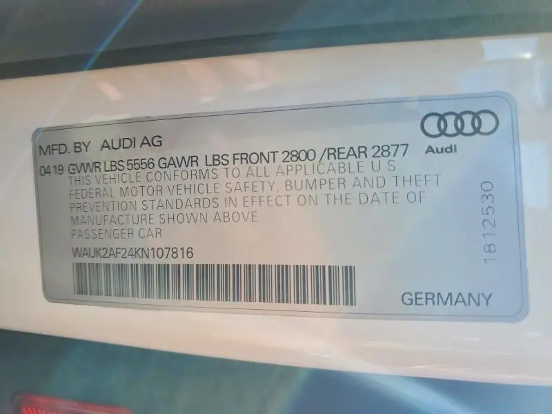 2019 AUDI A6 PREMIUM  