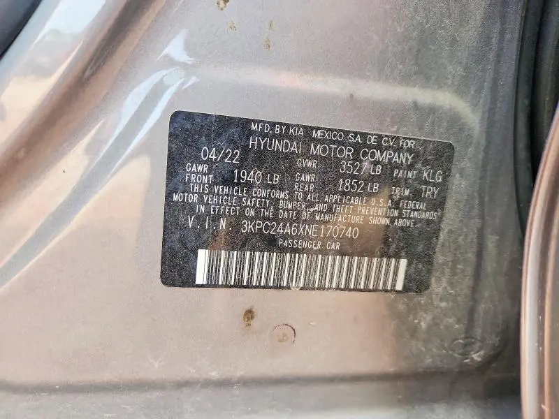 2022 HYUNDAI ACCENT SE  