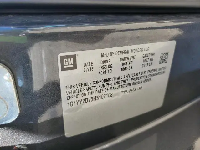 2017 CHEVROLET CORVETTE GRAND SPORT 2LT  