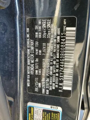 2011 HYUNDAI SANTA FE LIMITED  