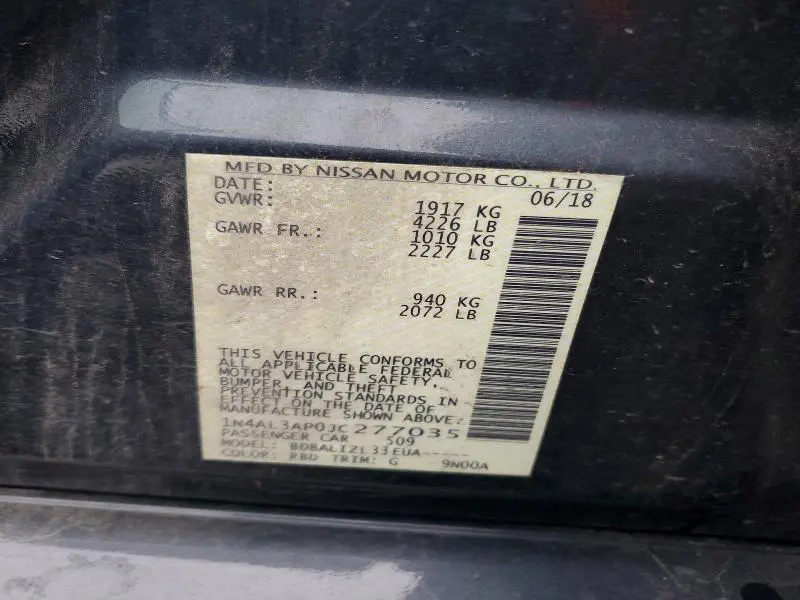 2018 NISSAN ALTIMA 2.5  