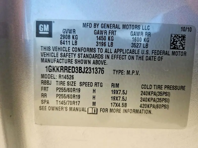 2011 GMC ACADIA SLT-1  