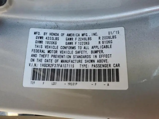 2015 HONDA ACCORD LX  