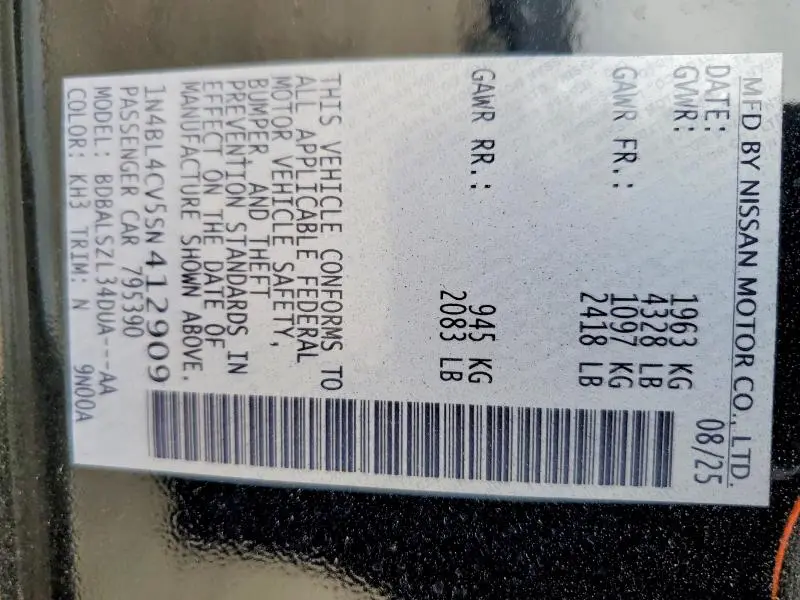 2025 NISSAN ALTIMA SR  