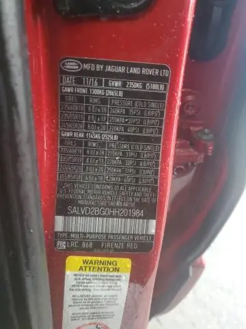 2017 LAND ROVER RANGE ROVER EVOQUE HSE DYNAMIC  