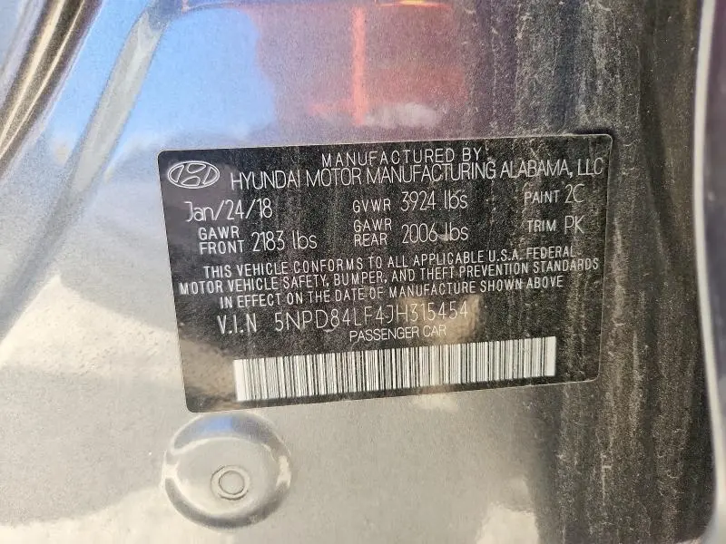 2018 HYUNDAI ELANTRA SEL  