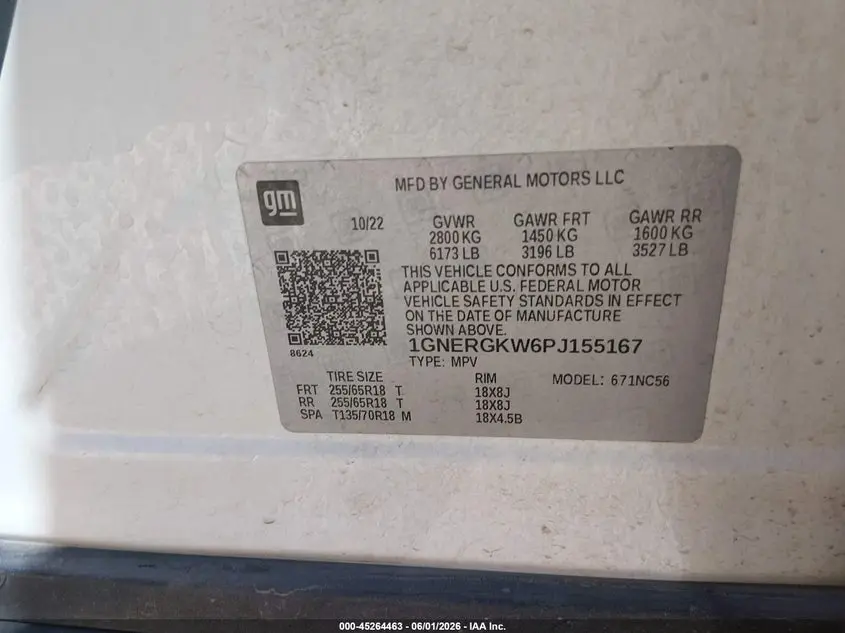 2023 CHEVROLET TRAVERSE FWD LT CLOTH
