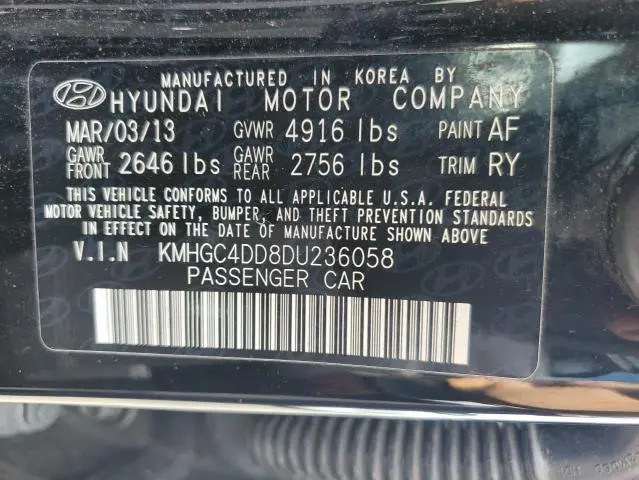 2013 HYUNDAI GENESIS 3.8L  