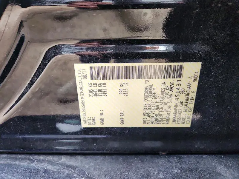 2017 NISSAN MAXIMA 3.5 SL  