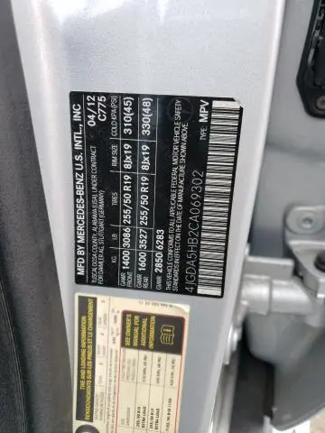 2012 MERCEDES-BENZ ML 350 4MATIC  