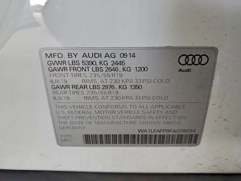 2015 AUDI Q5 PREMIUM PLUS  