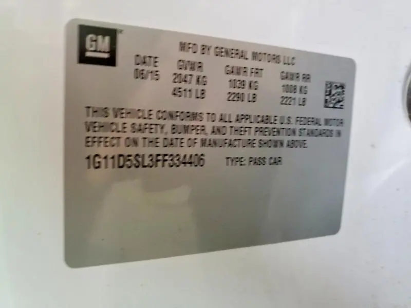 2015 CHEVROLET MALIBU 2LT  
