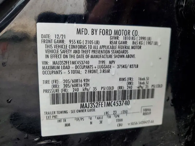 2021 FORD ECOSPORT S  