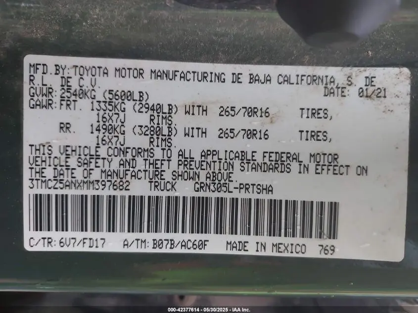 2021 TOYOTA TACOMA TRD OFF-ROAD