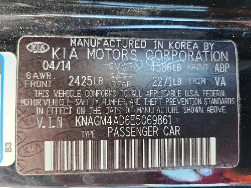 2014 KIA OPTIMA HYBRID  