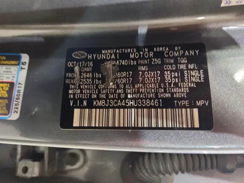 2017 HYUNDAI TUCSON SE  
