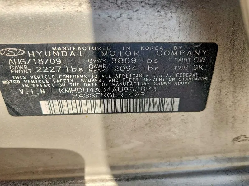 2010 HYUNDAI ELANTRA GLS  