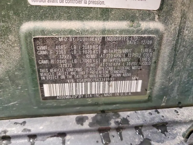 2010 SUBARU OUTBACK 2.5I PREMIUM  