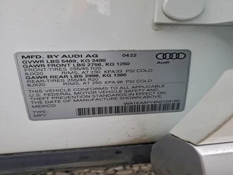 2022 AUDI Q5 PREMIUM PLUS 45  