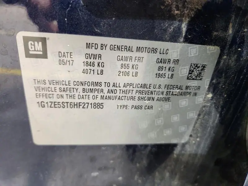 2017 CHEVROLET MALIBU LT  