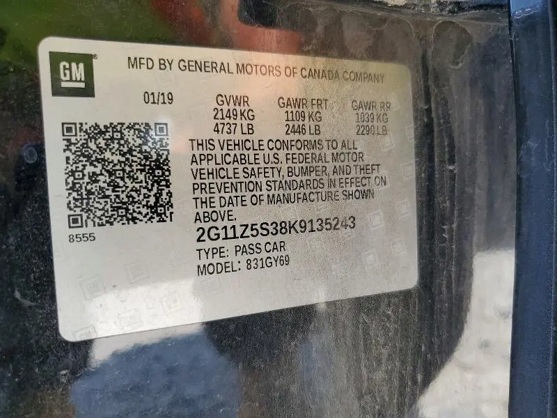 2019 CHEVROLET IMPALA LT  