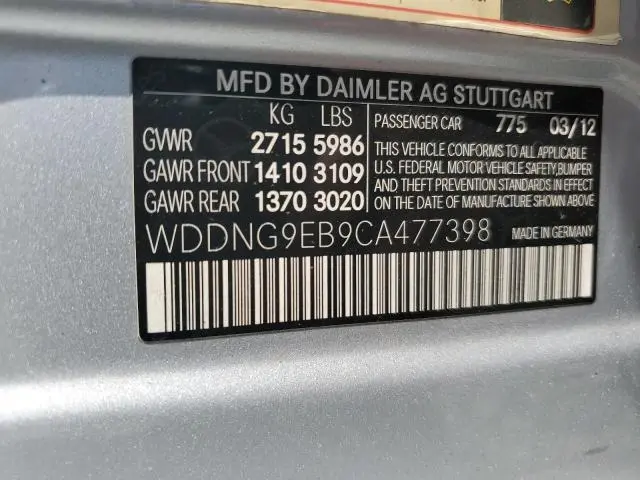 2012 MERCEDES-BENZ S 550 4MATIC  