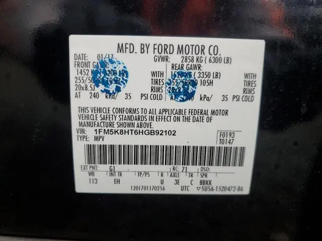 2017 FORD EXPLORER PLATINUM  