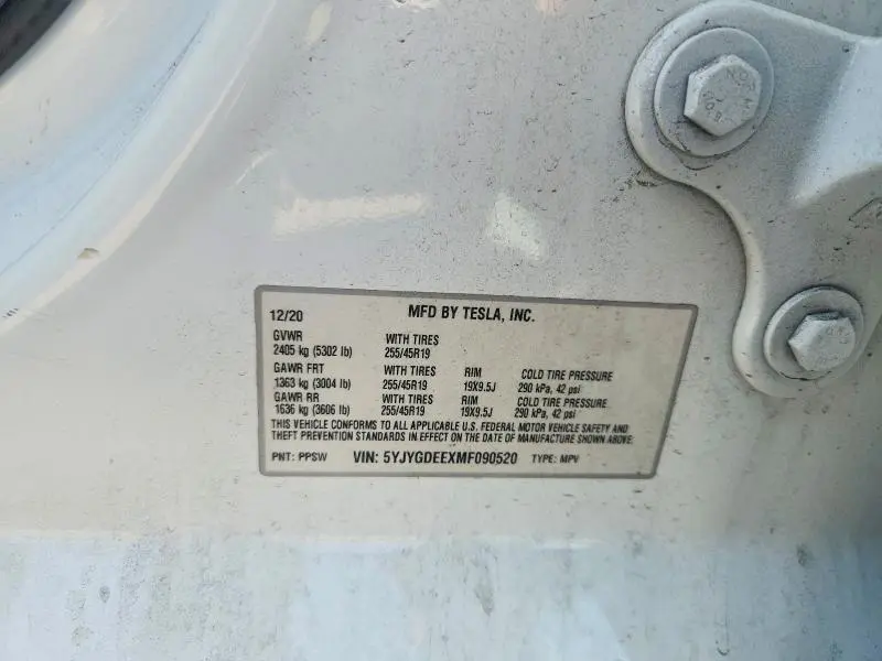 2021 TESLA MODEL Y   