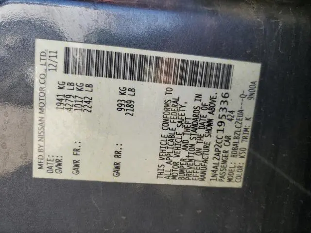 2012 NISSAN ALTIMA BASE  