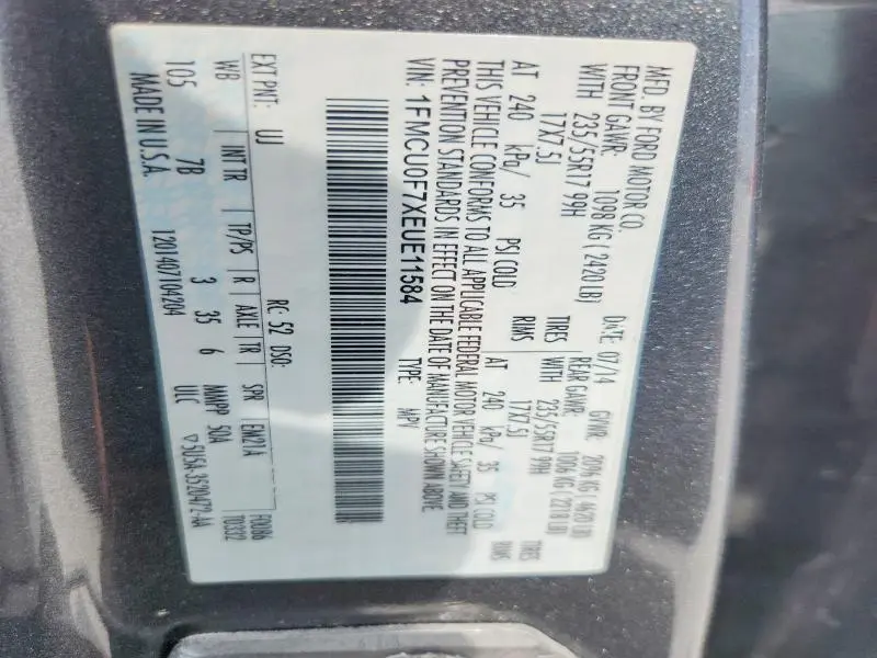 2014 FORD ESCAPE S  