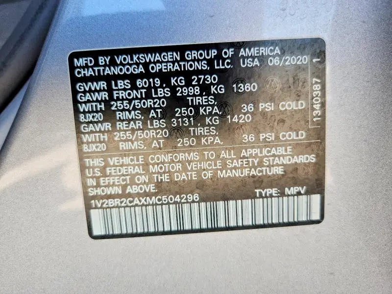 2021 VOLKSWAGEN ATLAS   