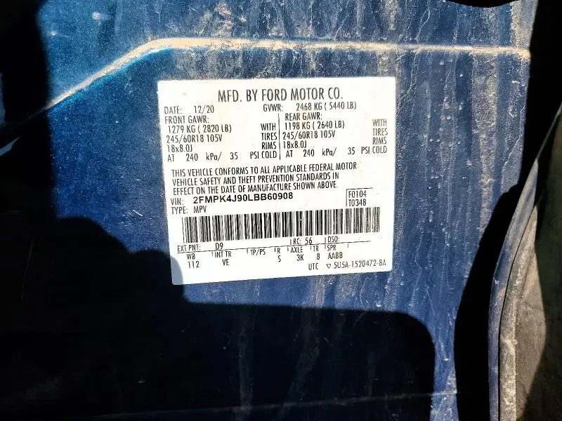2020 FORD EDGE SEL  