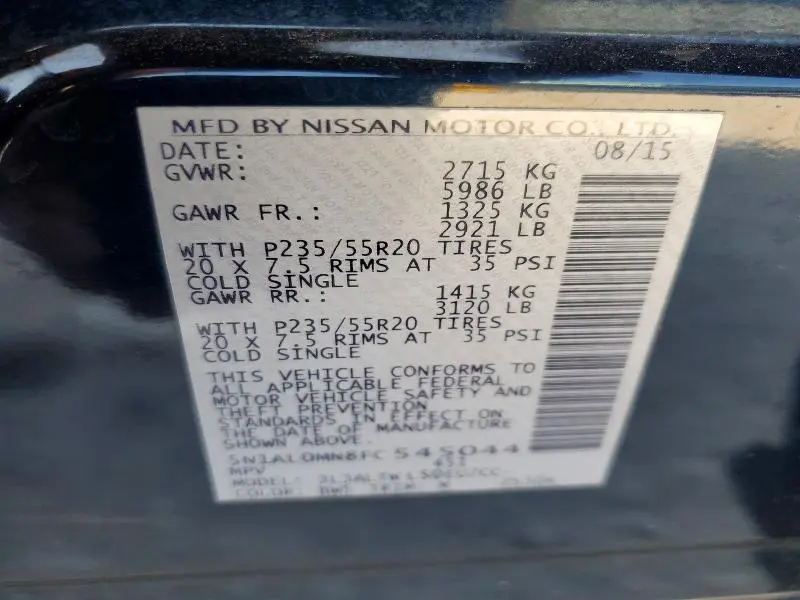 2015 INFINITI QX60 BASE  