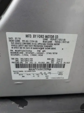 2018 FORD ECOSPORT S  