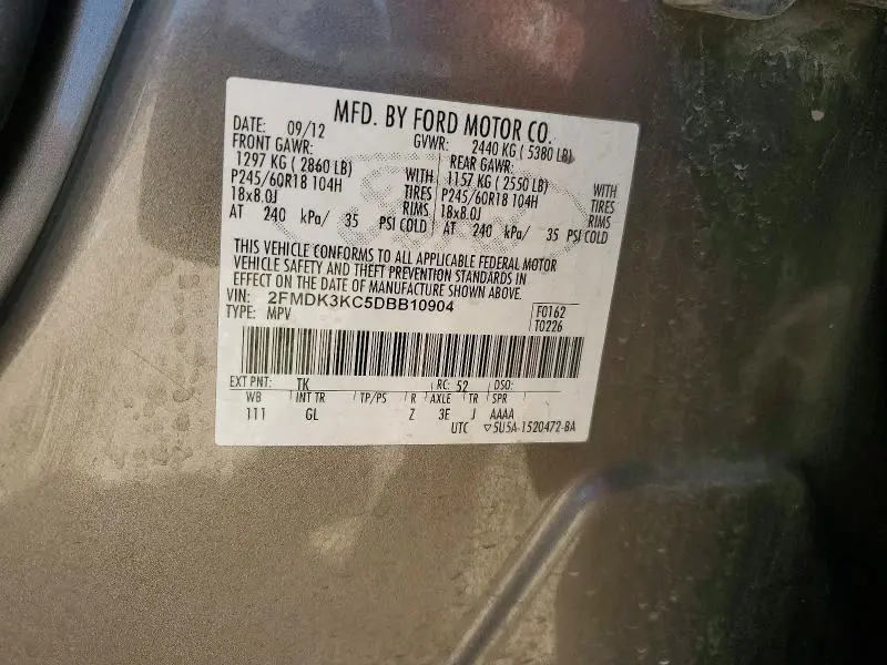 2013 FORD EDGE LIMITED  