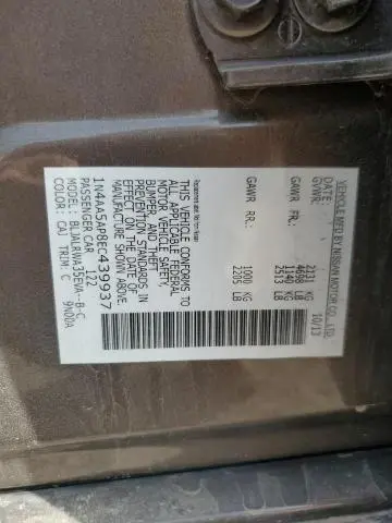 2014 NISSAN MAXIMA S  