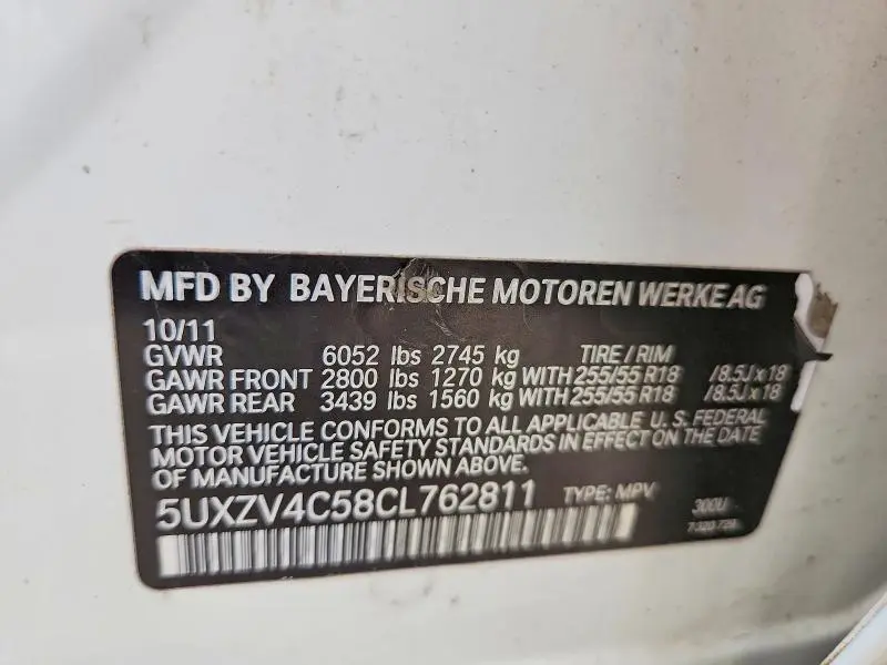 2012 BMW X5 XDRIVE35I  