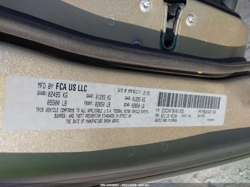 2019 DODGE CHARGER POLICE AWD