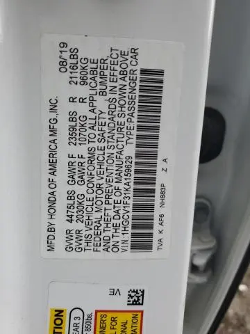 2019 HONDA ACCORD SPORT  