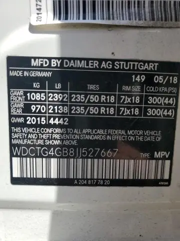 2018 MERCEDES-BENZ GLA 250 4MATIC  