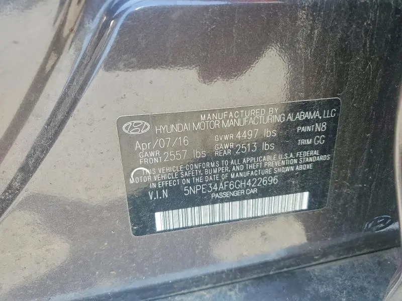 2016 HYUNDAI SONATA SPORT  