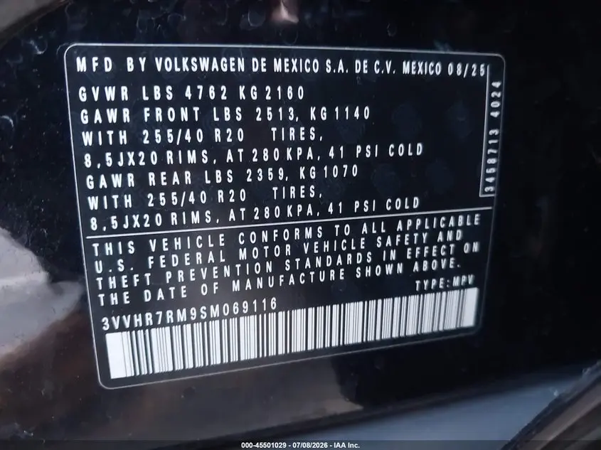 2025 VOLKSWAGEN TIGUAN 2.0T SE R-LINE BLACK