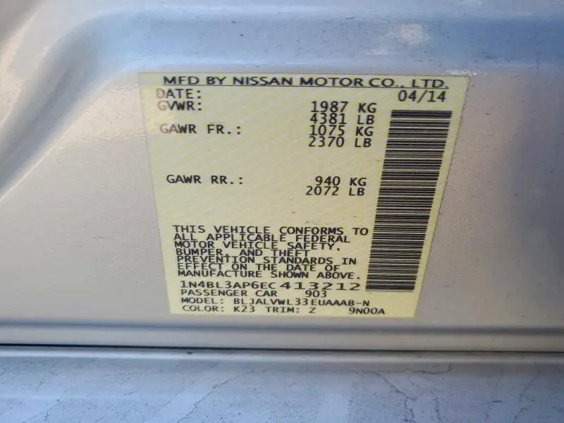 2014 NISSAN ALTIMA 3.5 SL  