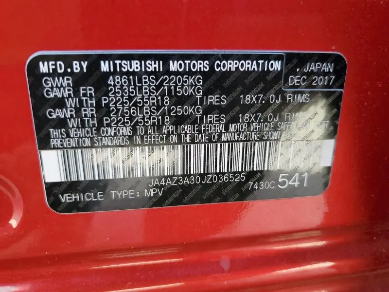 2018 MITSUBISHI OUTLANDER SE