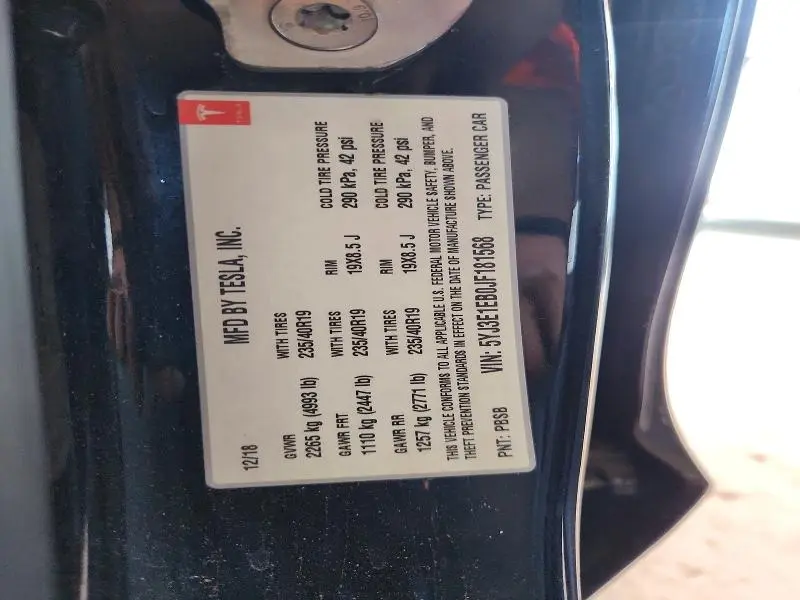 2018 TESLA MODEL 3   