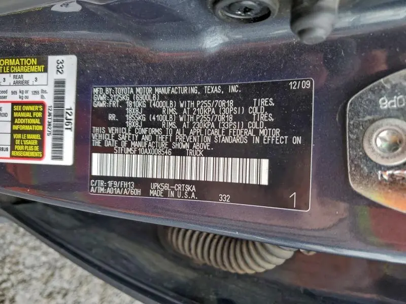 2010 TOYOTA TUNDRA DOUBLE CAB SR5  