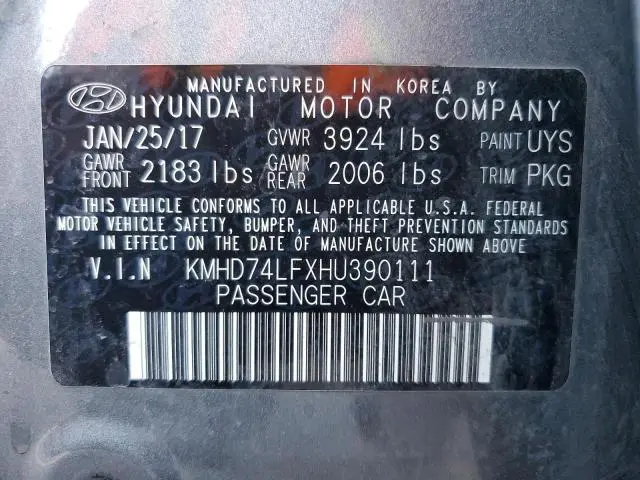 2017 HYUNDAI ELANTRA SE  