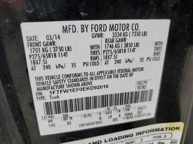 2014 FORD F150 SUPERCREW  