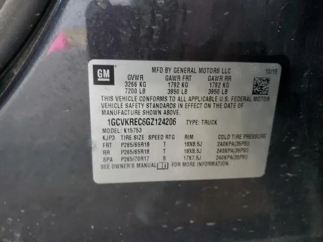 2016 CHEVROLET SILVERADO K1500 LT  